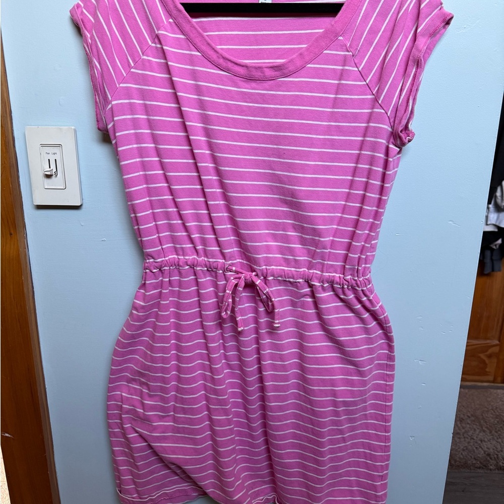 Isaac Mizrahi Pink and White Striped Dress